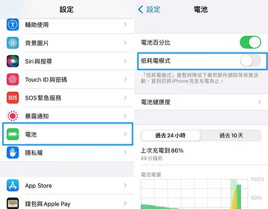 iPhone低耗電模式